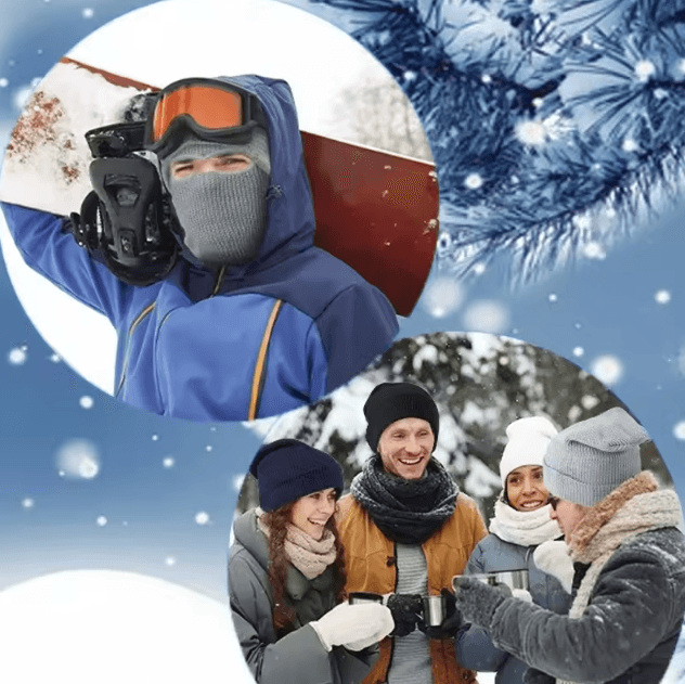ThermaFlex 2-in-1 Winter Balaclava Hat – Knit Beanie Mask with Thermal Windproof Protection