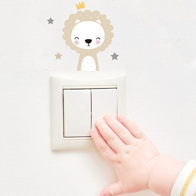 Cute Cartoon Animal Light Switch Wall Stickers Kids Room