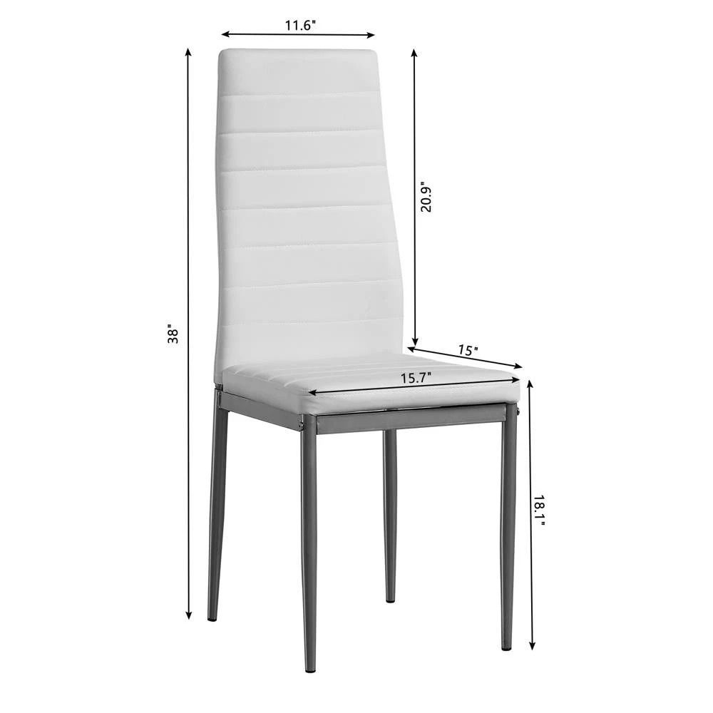Dining Set with Modern Kitchen Table Set and Leather Dining Chairs