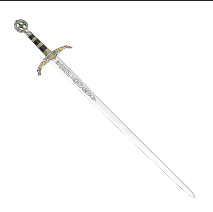 Robin Hood Fantasy Sword | Marto Toledo Steel | Black & Gold Engraved Blade