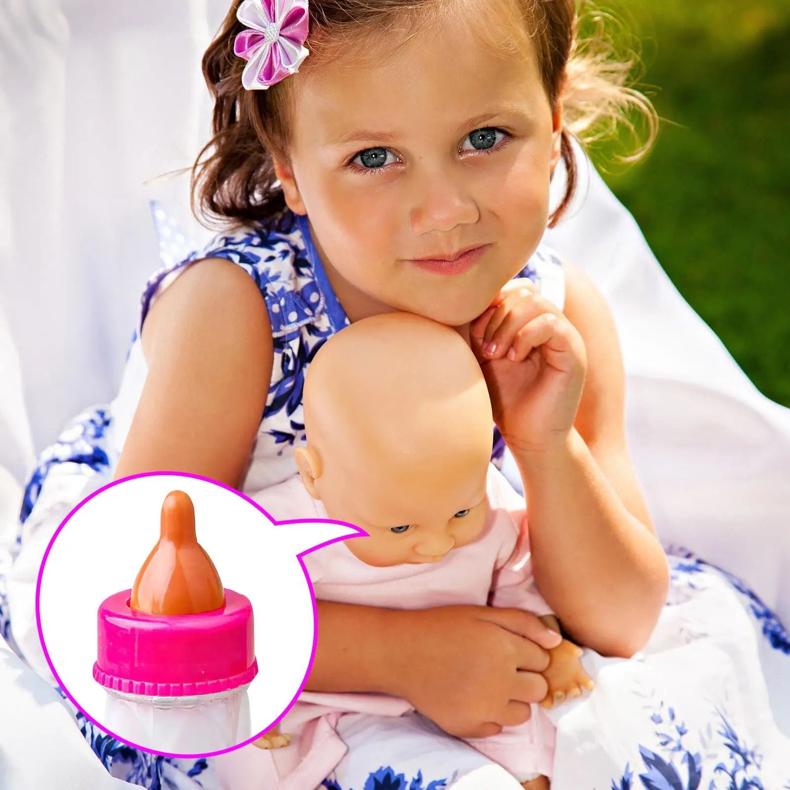 Baby Doll Nursing Play Bottles Set