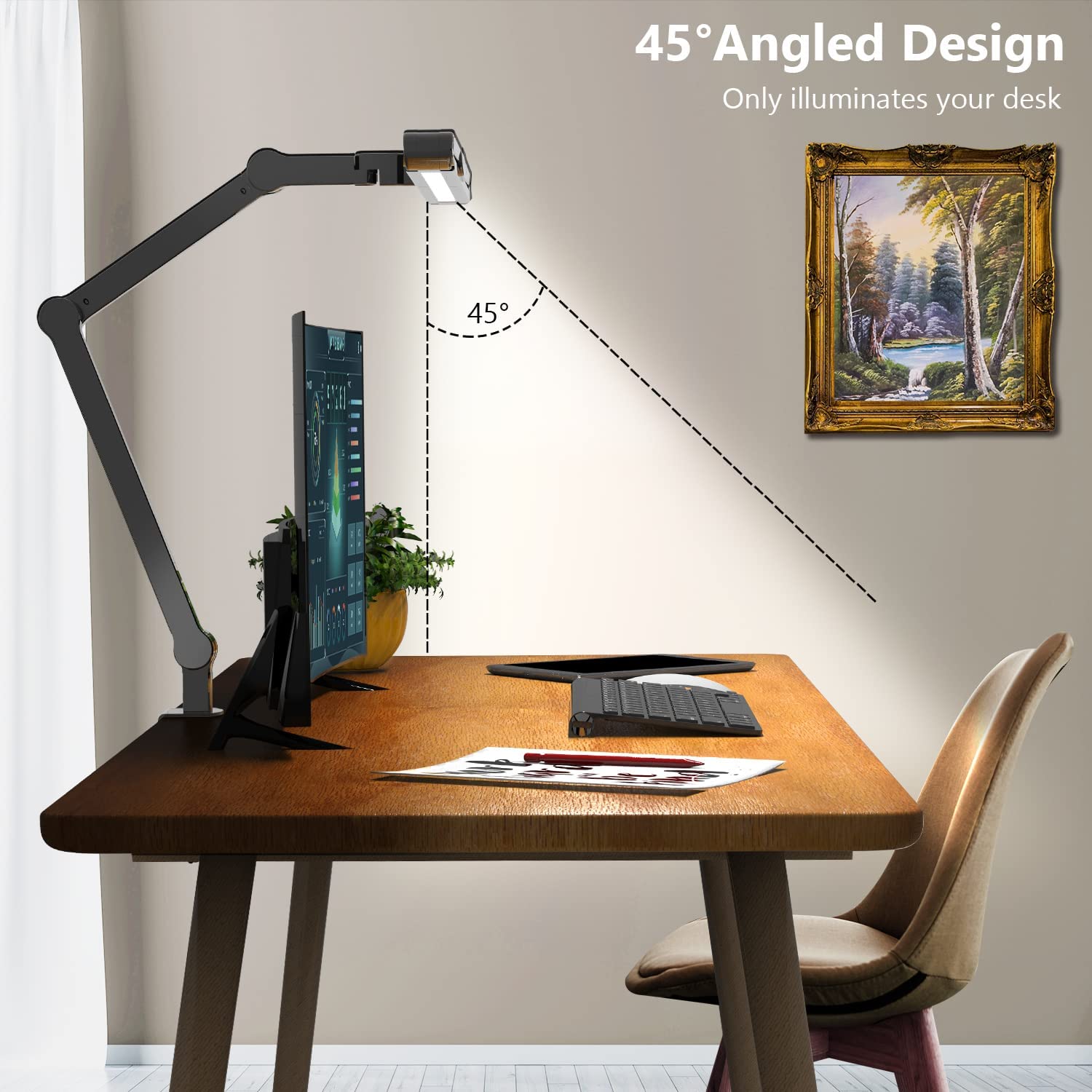 Architect LED Desk Lamp with Clamp, Ultra Bright Table Lamp with Automatic Dimming for Home Office