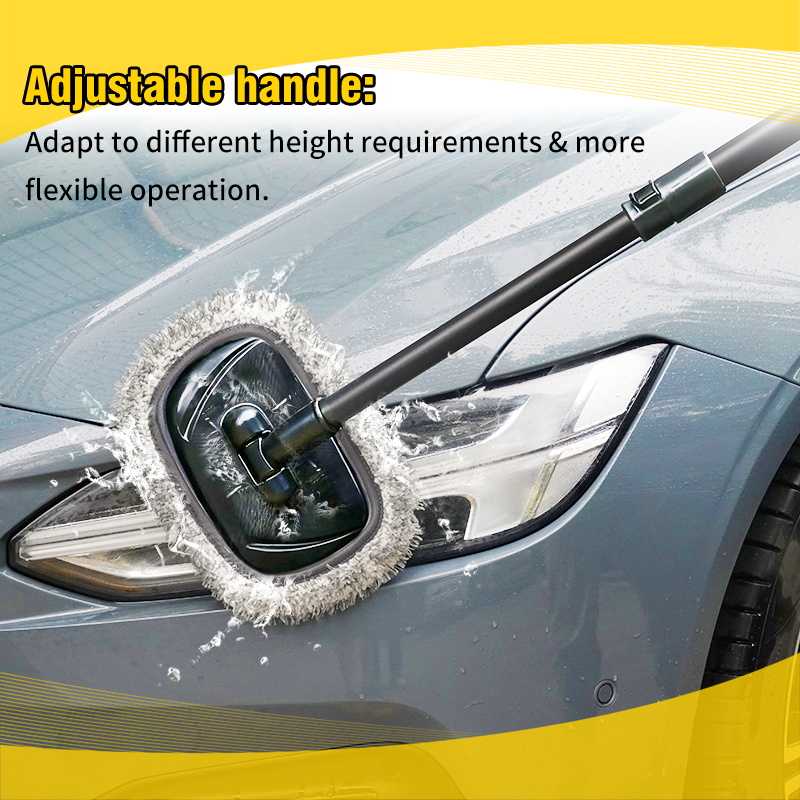 Telescoping Long Handle Car Wash Mop, New Retractable Bent Bar Car Wash Brush, Essential Car Cleaning Tools