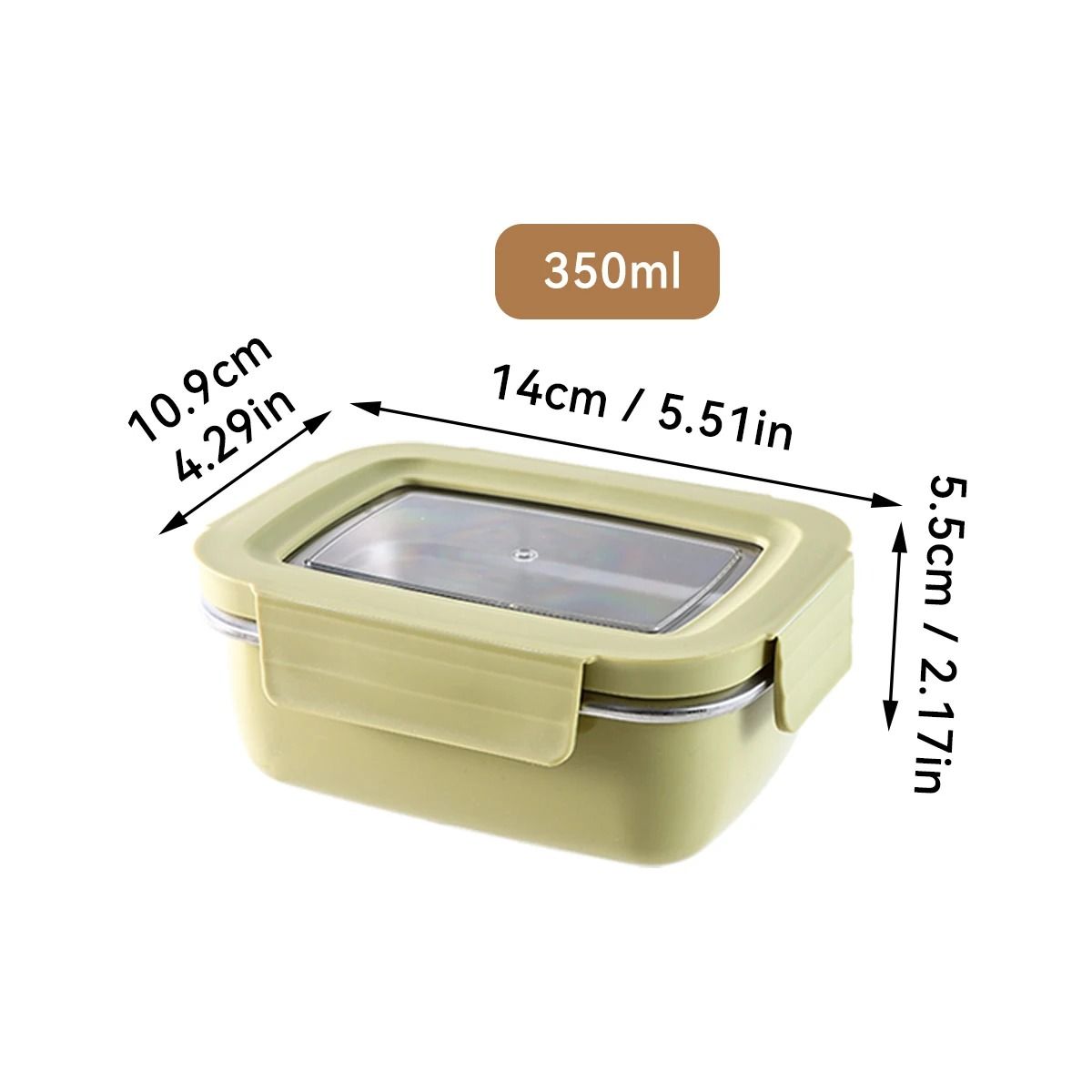 Stainless Steel Lunch Box Leak Proof Divided Microwave Safe Bento Container
