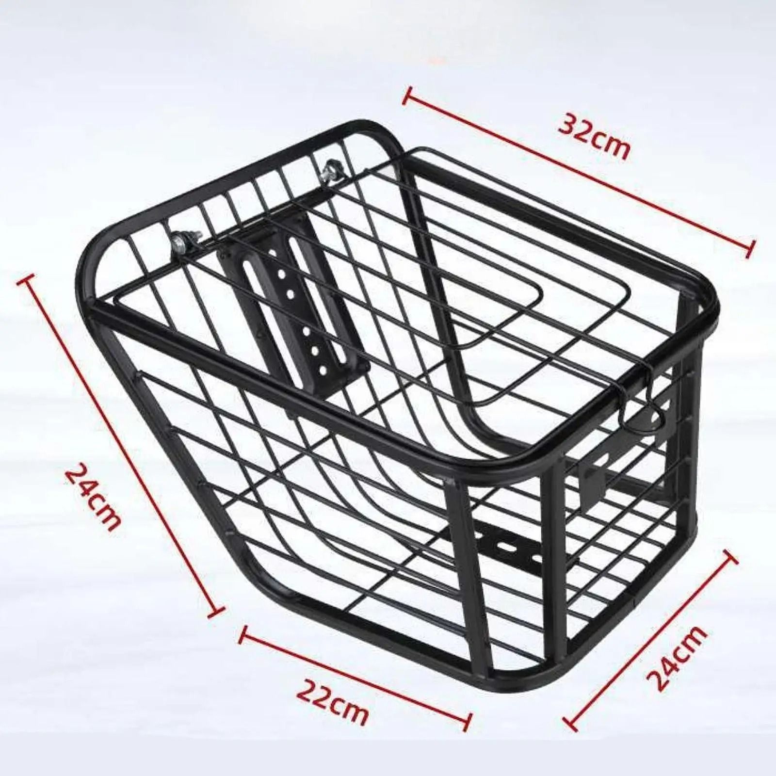 Large Bike Rear Basket with Lid Metal Pannier for Electric and City Bikes