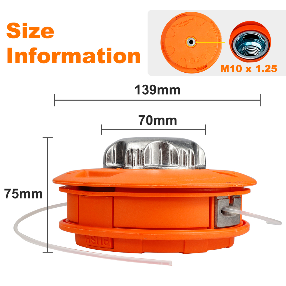 Gasoline Brush Cutter, Brush Mower Bump Spool, Grass Trimmer Cutter Head String Line Saw
