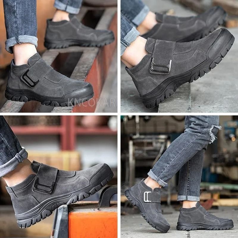 Mens Steel Toe Safety Work Shoes Anti Smash Anti Puncture Sneakers