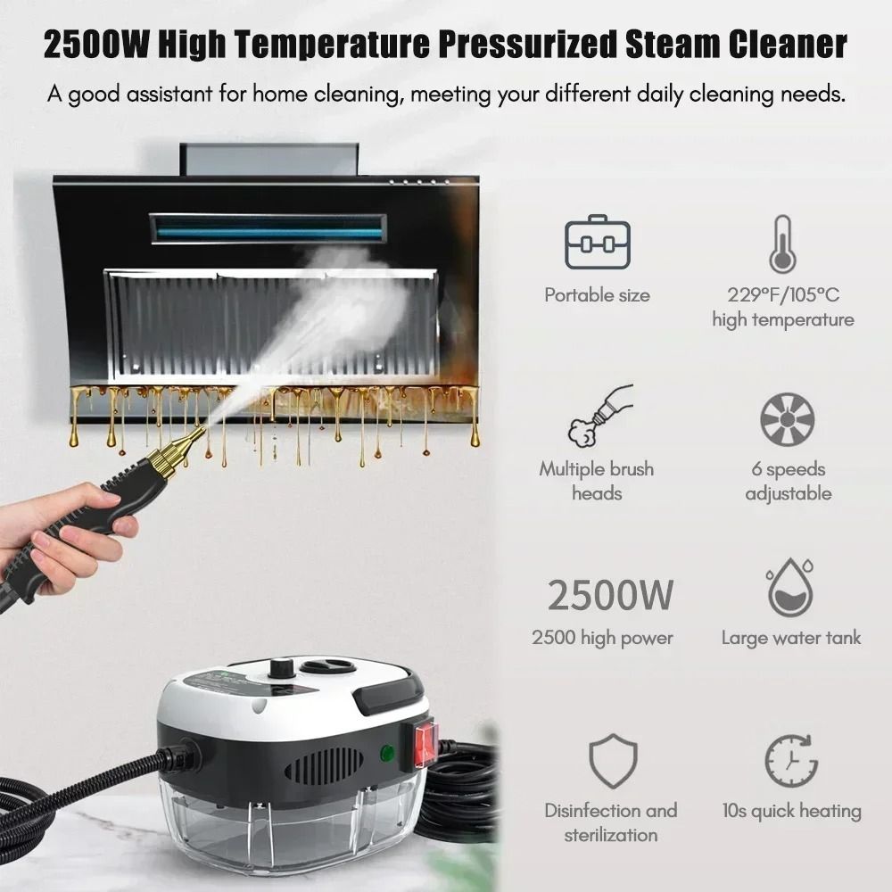 High Power Portable Steam Cleaner for Home Kitchen Car and More