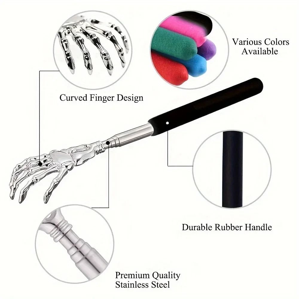 Extendable Stainless Steel Bear Claw Back Scratcher