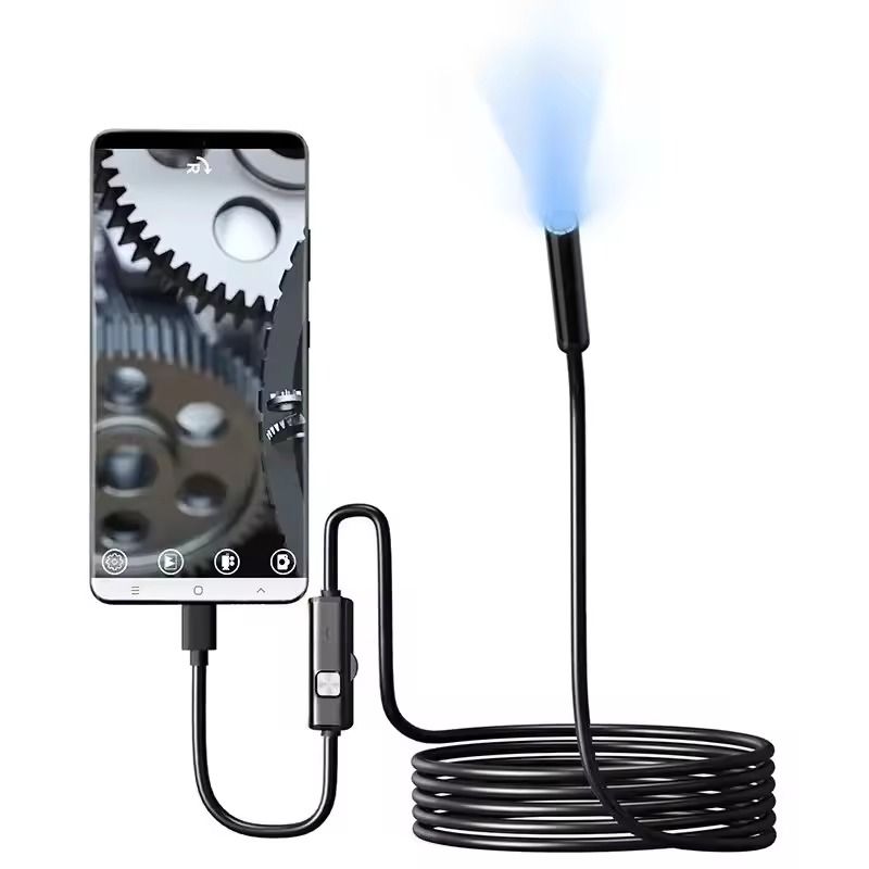 7.0MM Type C Endoscope Camera Waterproof with Adjustable LED USB Inspection Borescope for Phone and PC