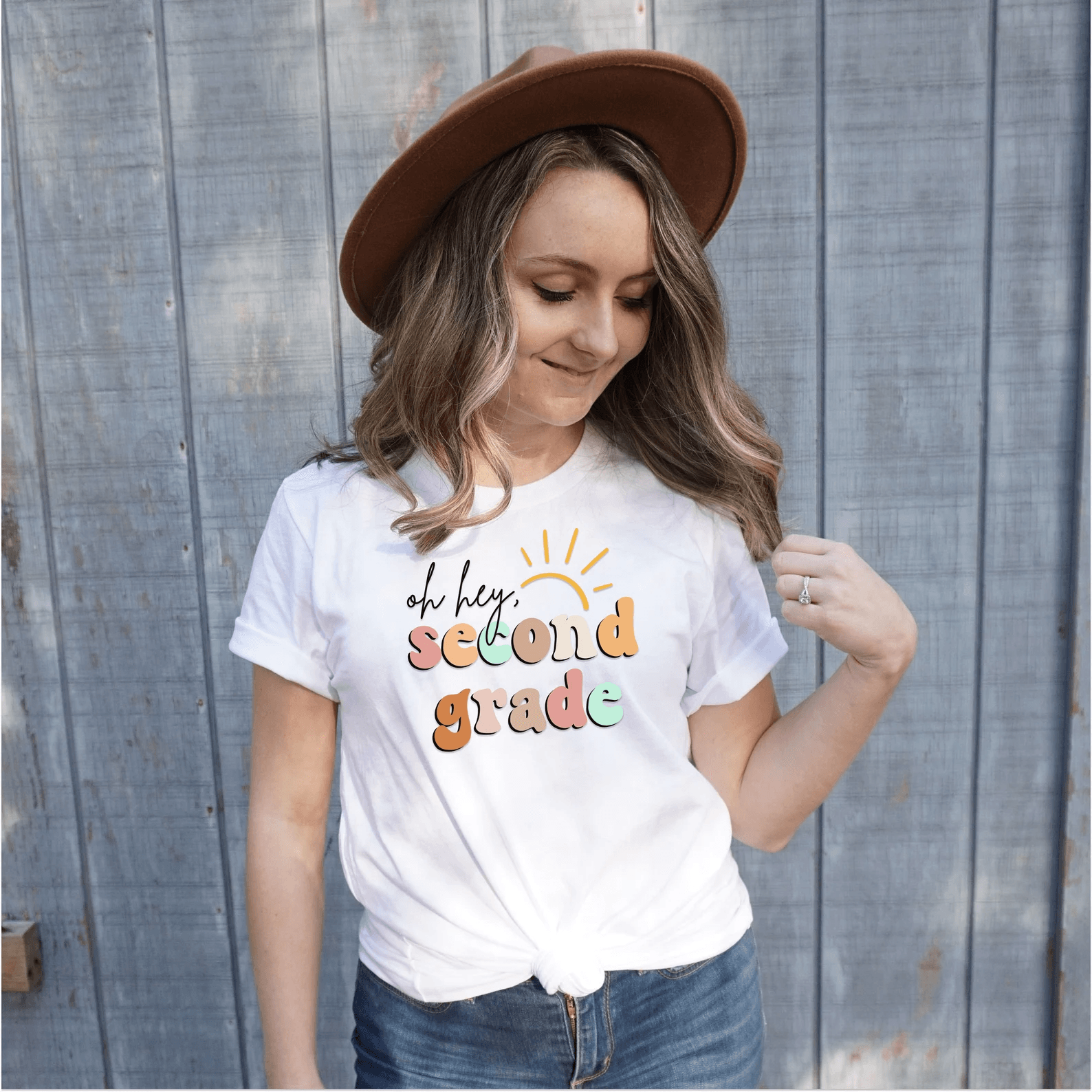 Teacher Shirt Hello School Retro Back to School Teacher Gift Tee