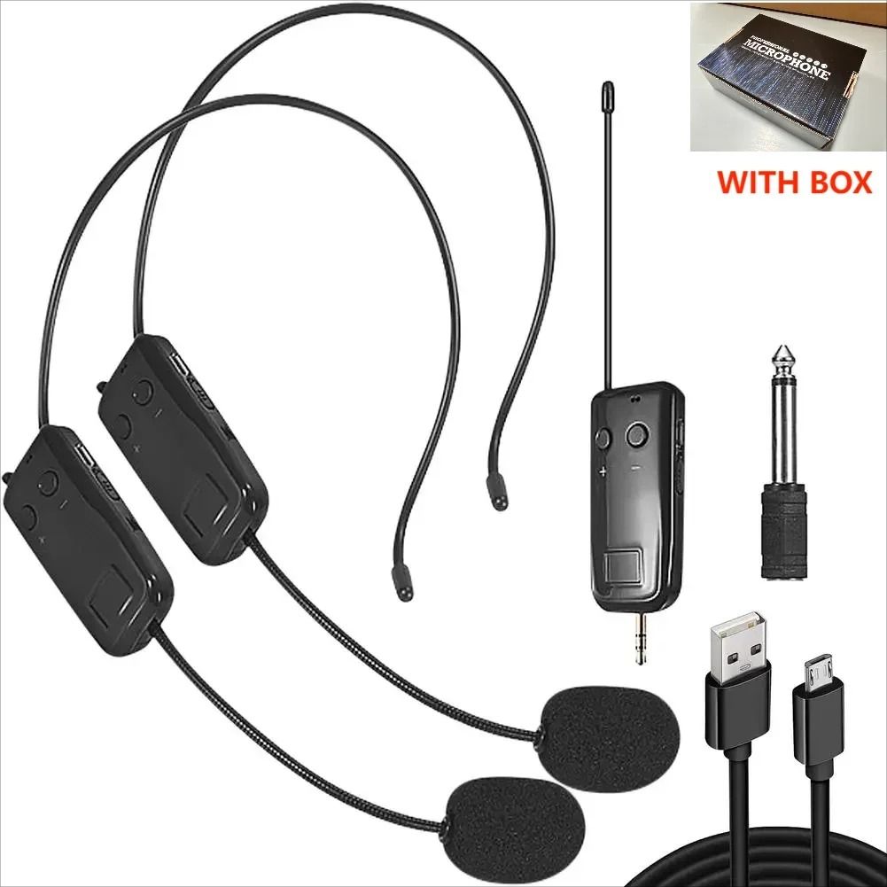 2.4G Wireless Headset Microphone with Transmitter and Receiver