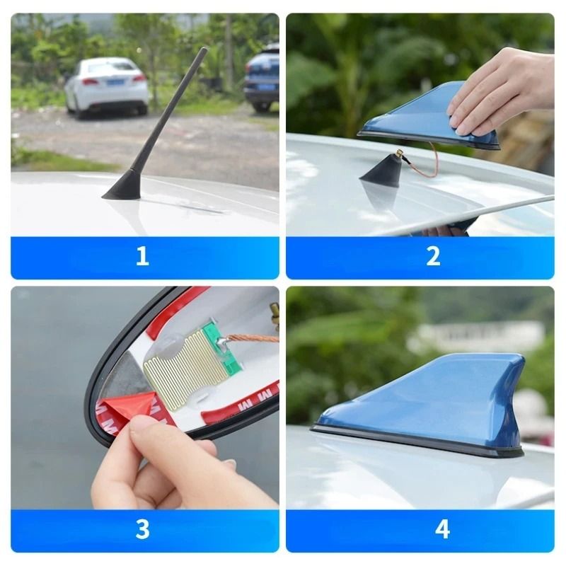 Universal Carbon Fiber Shark Fin Antenna Car Roof Signal Booster