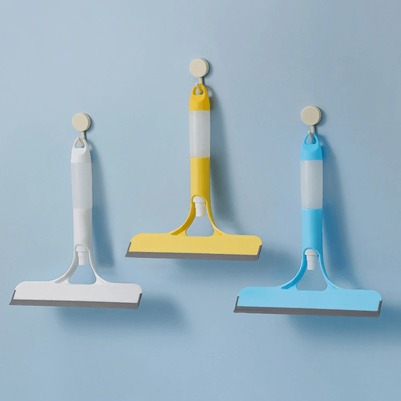 3 in 1 Window Cleaning Squeegee with Spray Bottle and Microfiber Scrubber