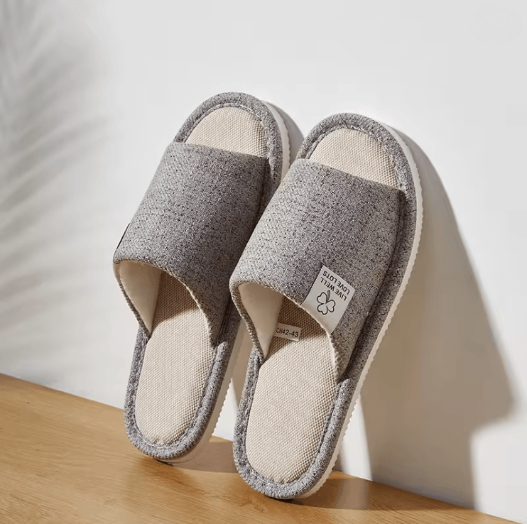 Breathable Linen Slippers for Men and Women with Open Toe Comfort