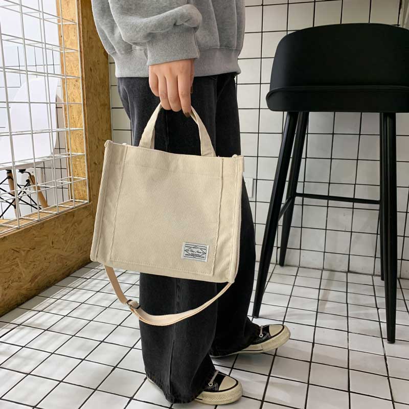 Women's Square Crossbody Bag, Corduroy Crossbody Tote Bag, Shoulder Bag, Casual Tote Bag, Travel Organiser Bag