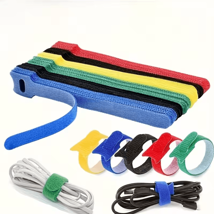 100Pcs Reusable Cable Ties – Hook and Loop Fastening Straps for Wire Organizers and Multi-Purpose Cable Management