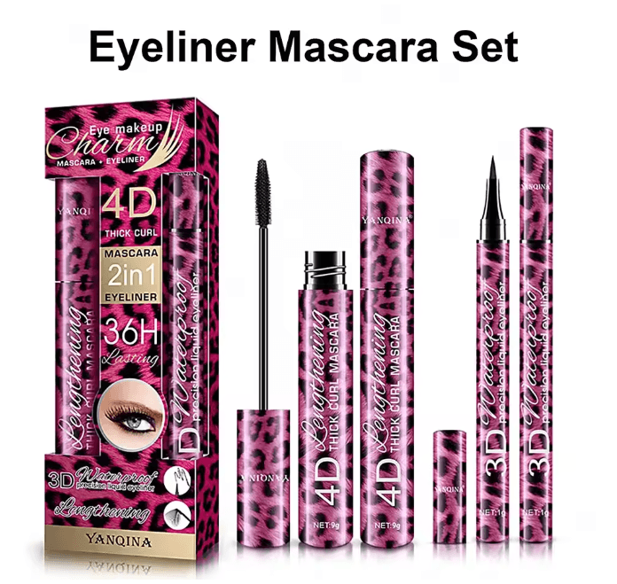 Waterproof Eye Makeup Set Eyeliner Mascara and Eyebrow Pencil