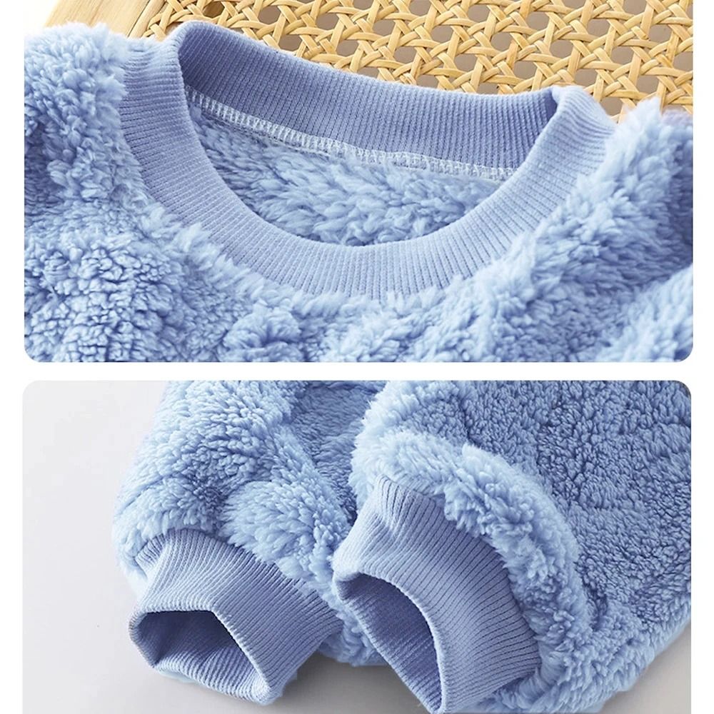Flannel Kids Pajama Set Girls Boys Long Sleeve Top and Pants