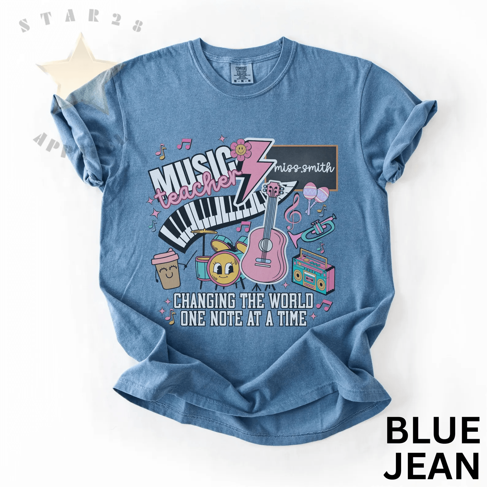 Personalized Music Teacher Shirt | Music Teacher Doodle Shirt Comfort Colors Gift for Teachers