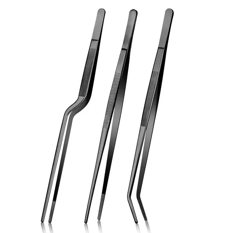 PrecisionGrip Cooking Tweezers Set – 3-Piece Stainless Steel Chef Tweezers for BBQ, Plating & Food Styling