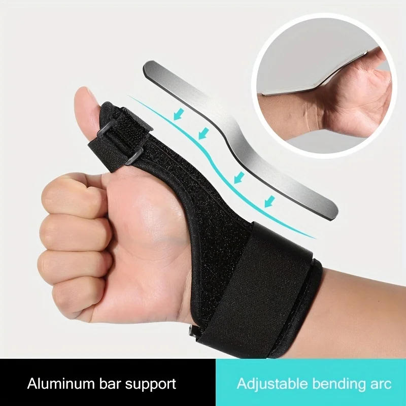 Lightweight Adjustable Thumb and Wrist Brace with Detachable Aluminum Splint for Men Women Breathable Support