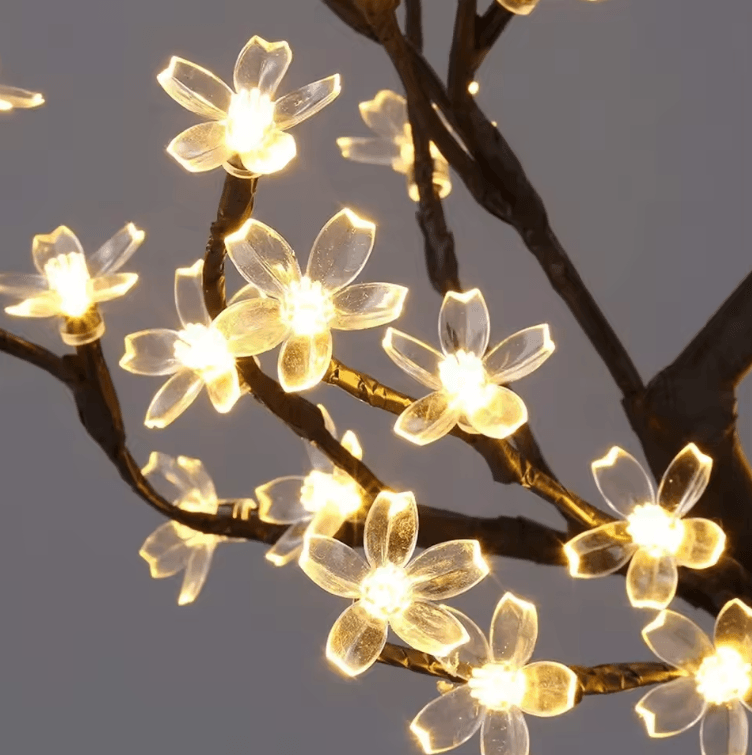 Solar Cherry Blossom Branch Lights – Waterproof LED Garden Fairy Lights with 2 Lighting Modes
