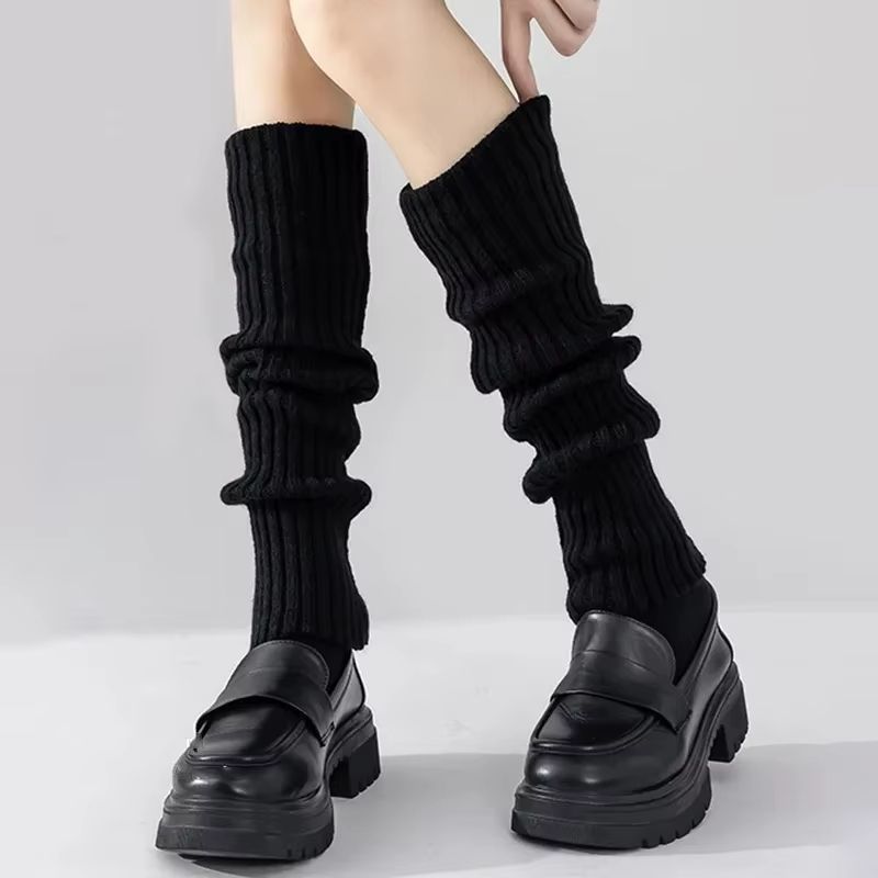 Y2K Women's Wool Knitted Leg Warmers Japanese Lolita Long Socks Boot Cuffs Autumn Winter Foot and Arm Covers