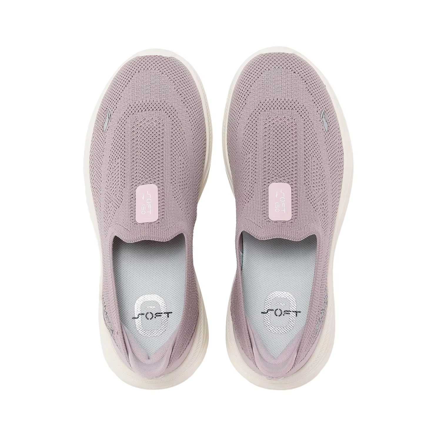 Li-Ning Soft Go 2 Knit Women Slip On Walking Shoes Breathable Lightweight Sneakers