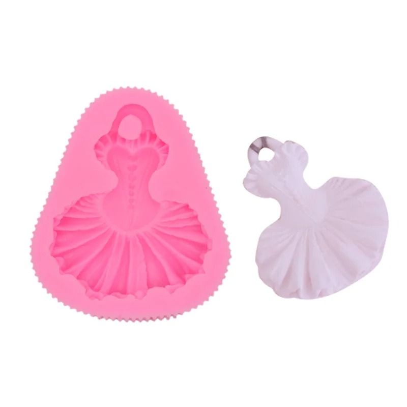 Girls Ballet Dancing Skirt Fondant Silicone Mold for Cake Decorating