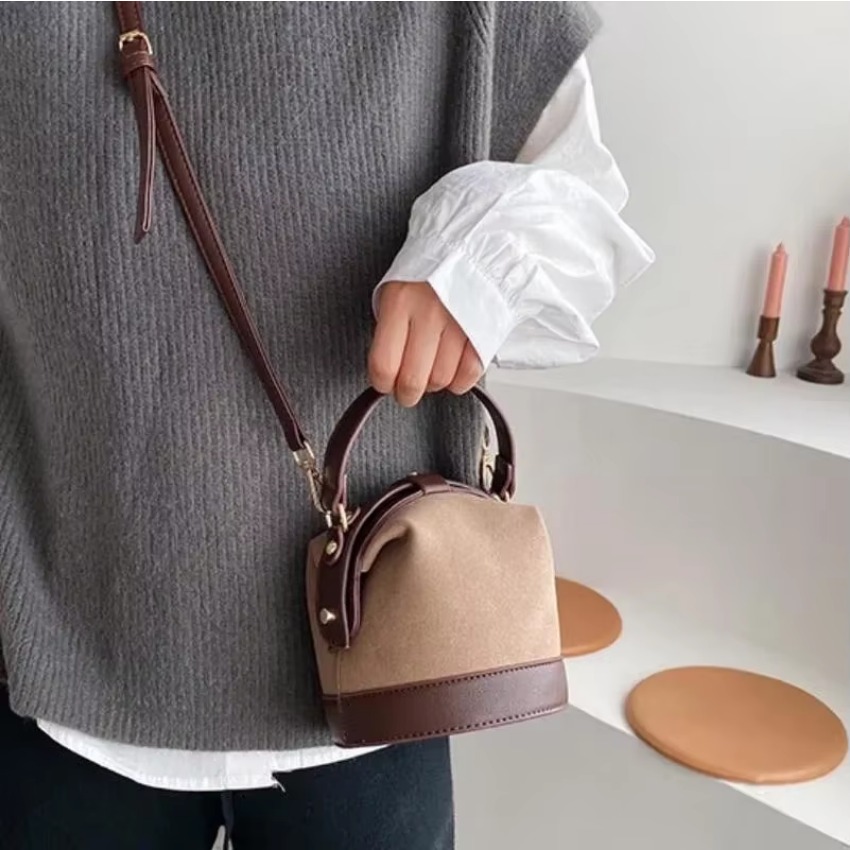 Korean-Inspired Shoulder Bucket Bag, Versatile Crossbody Fashion Handbag for Spring & Summer
