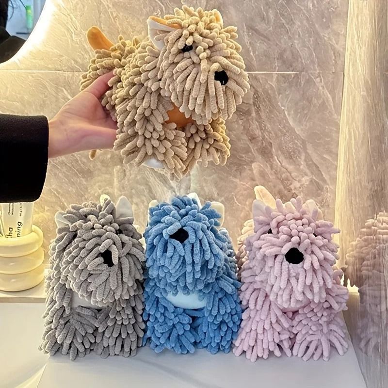 Cute Puppy Wall Mounted Hand Towel for Kitchen and Bathroom
