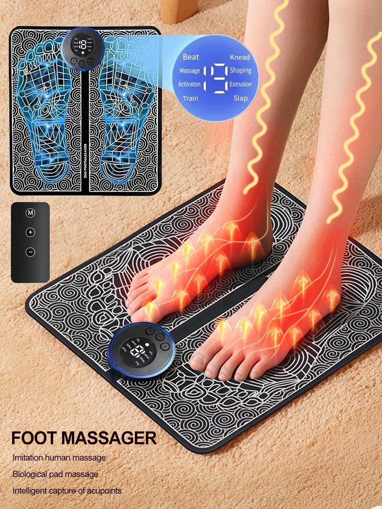 EMS Foot Massage Machine, Foot Massager Pulse Device for Acupoint Therapy