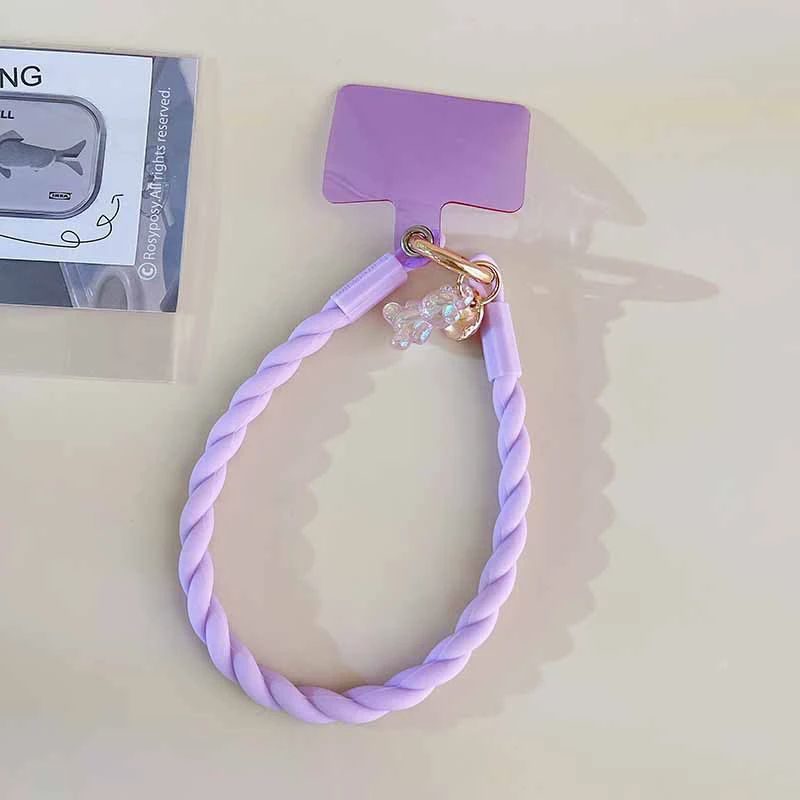 Cute Luminous Bear Phone Strap Long Lanyard Silicone Pendant