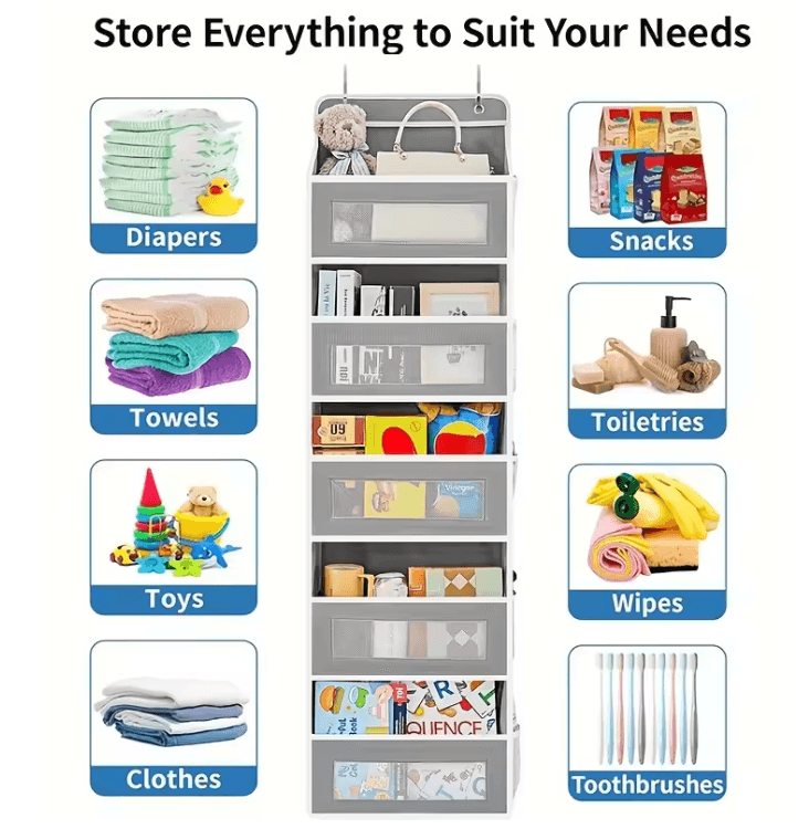 NeatNest 5 Shelf Hanging Door Storage Organizer with Large Pockets