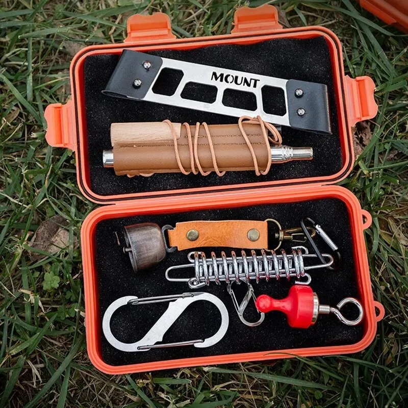 Portable EDC Survival Storage Box Waterproof Shockproof Outdoor Case for Camping