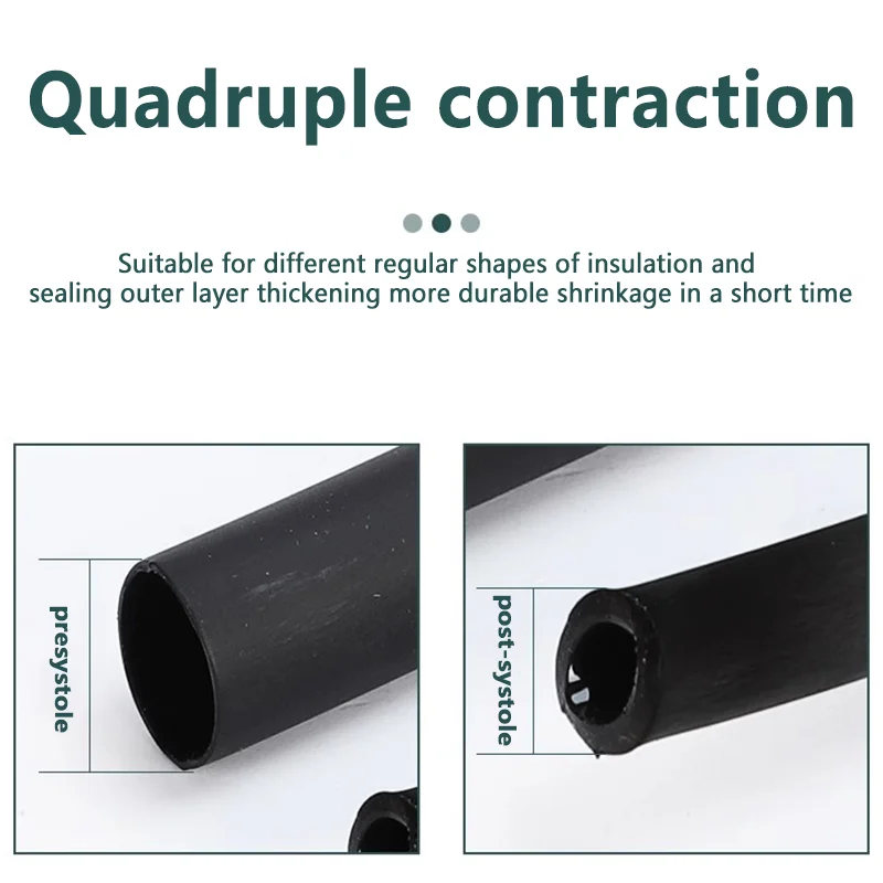 Black Heat Shrink Tube Polyolefin Thermal Insulated Cable Sleeve