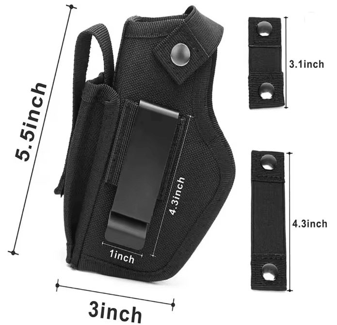 Universal Concealed Carry Gun Holster with Bullet Clip Belt Mount