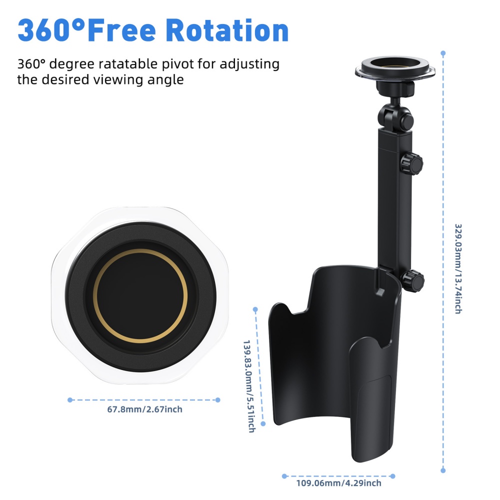 Universal Magnetic Car Cup Phone Holder Adjustable Rotation Stand Smartphone Bracket
