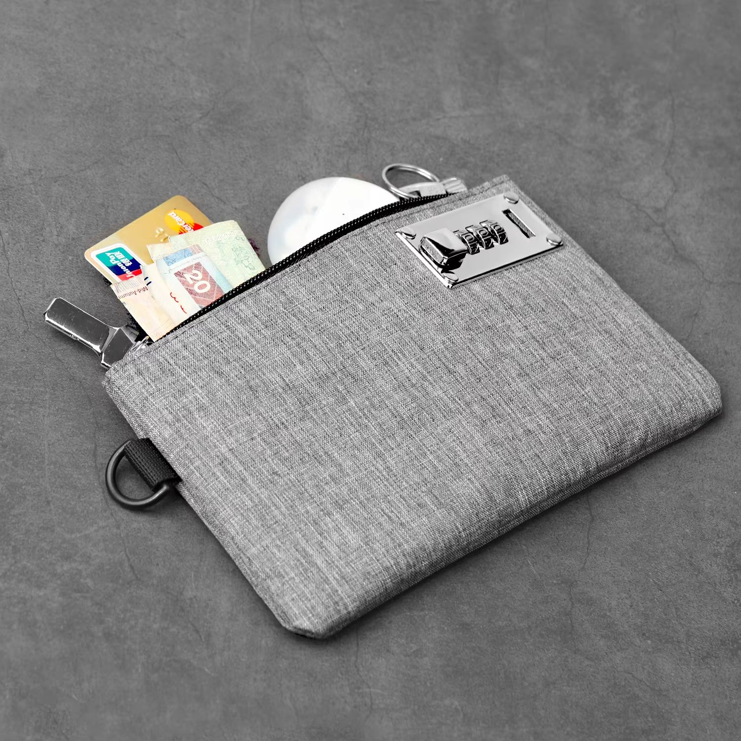 Lockable Money Bag & Coin Purse with Card Holder Clutch for Men