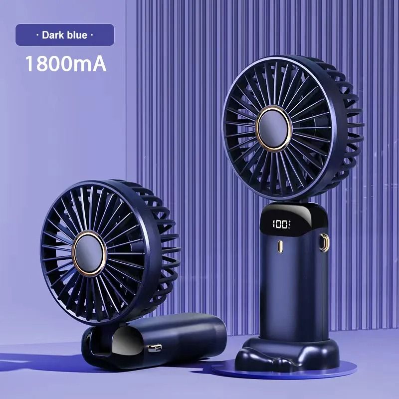 Foldable Portable Mini Fan with Neck Hanging Strap and Phone Stand USB Rechargeable