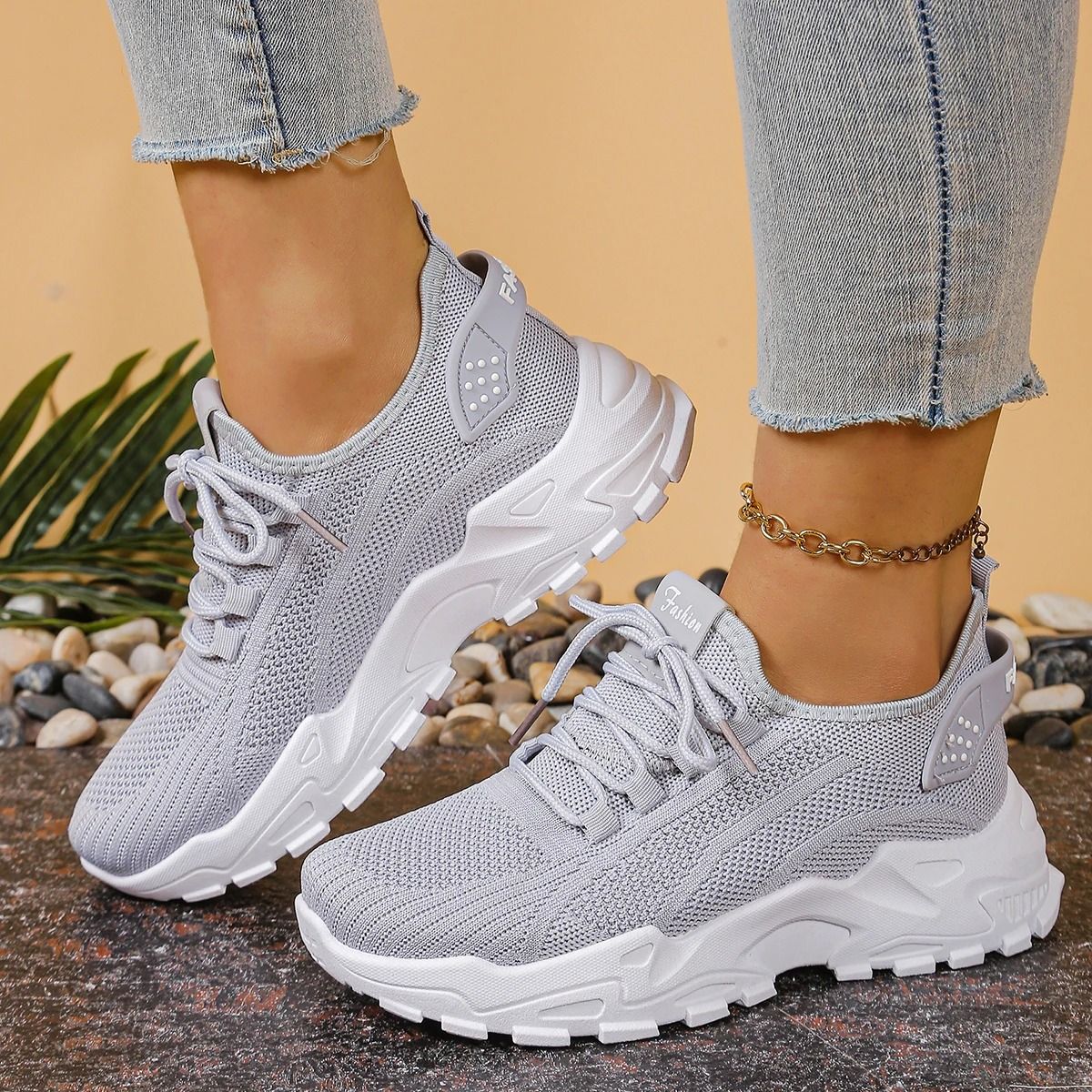 Women Breathable Mesh Dad Sneakers Casual Sport Shoes