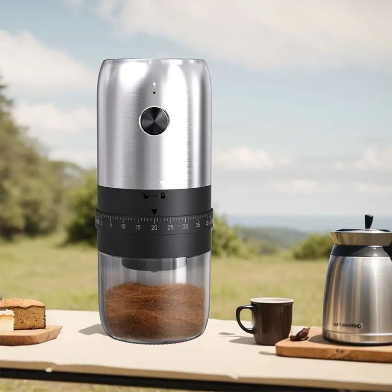 Electric Coffee Grinder with Adjustable 40 Gears and Rechargeable Battery