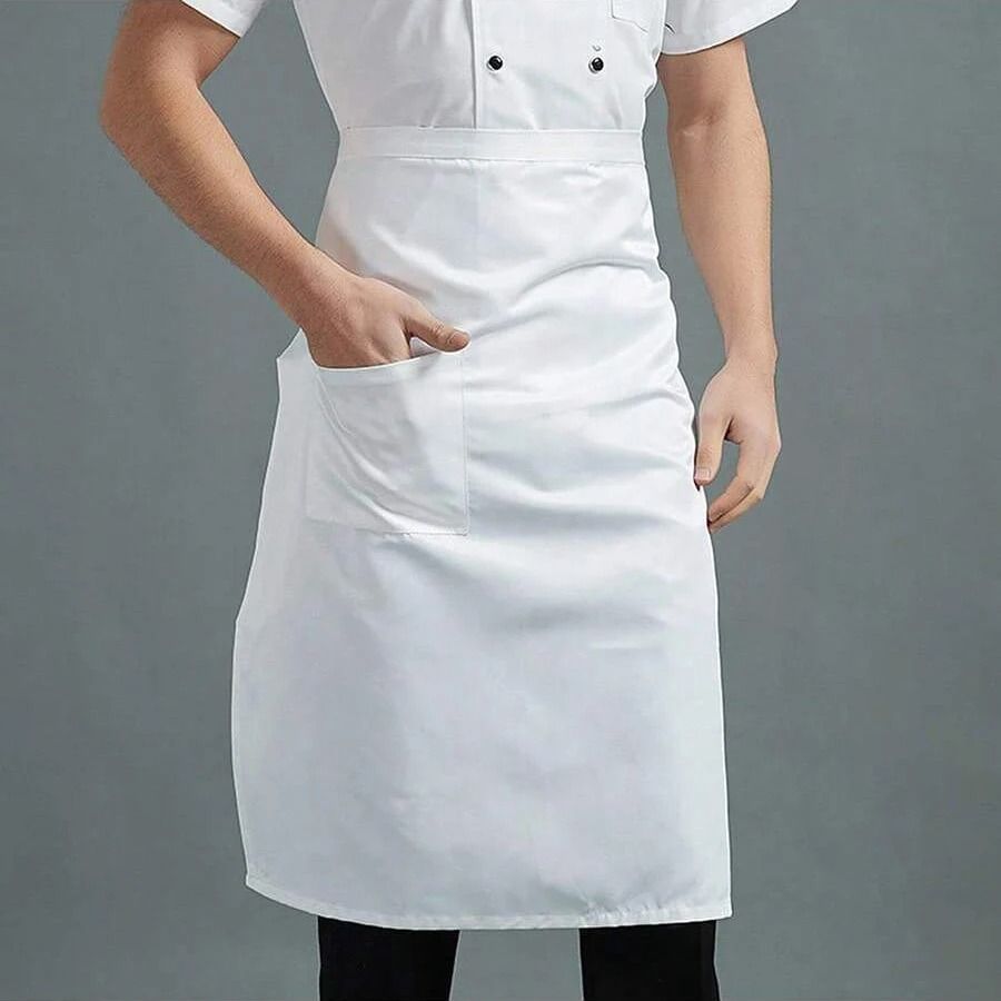 Black Half Apron with Pockets for Chef Waiter and Restaurant Use