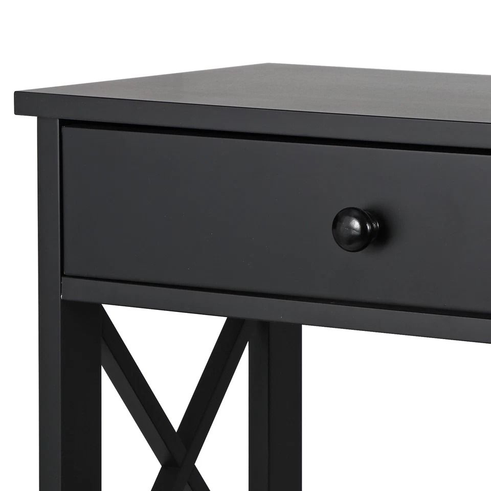 Modern console table with drawer and Storage Shelves Narrow sofa table for Entryway Living Room Organizer