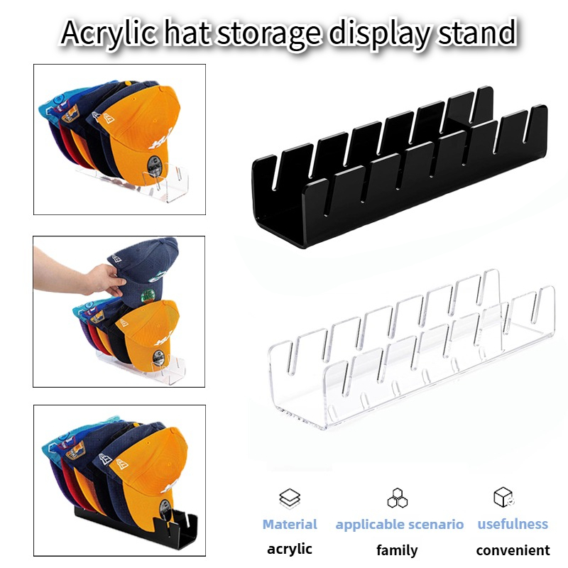 Acrylic Hat Rack, Hat Storage Device for Bedroom Closet, Dressing Table Display