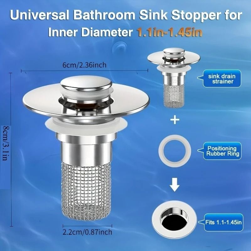 Professional Stainless Steel Pop Up Sink Drain Strainer
