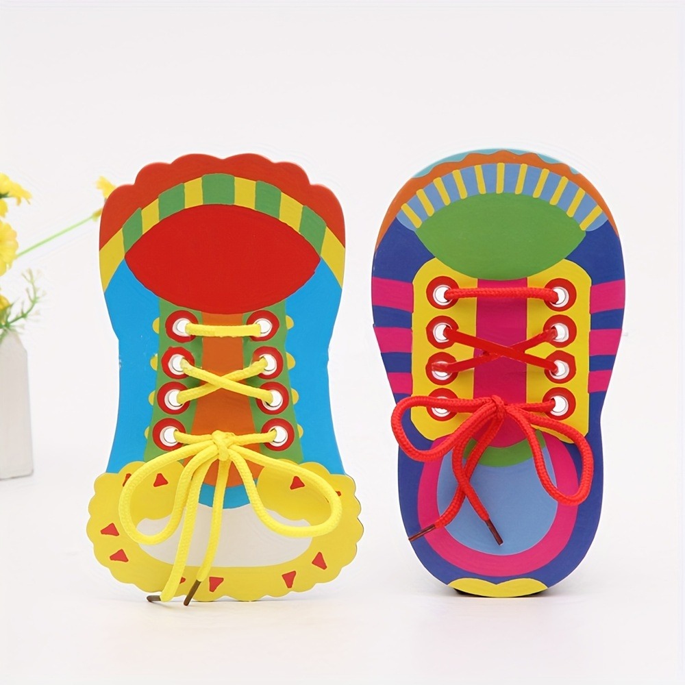 Learn to Tie Shoelaces Toy, Fine Motor Skills Educational Toy for Boys and Girls, Shoelace Threading Teaching Toys