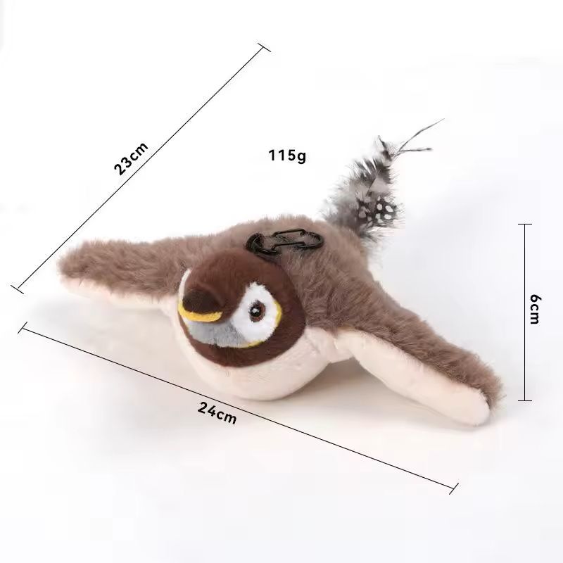 Interactive Rechargeable Cat Toy with Chirping Flapping Bird
