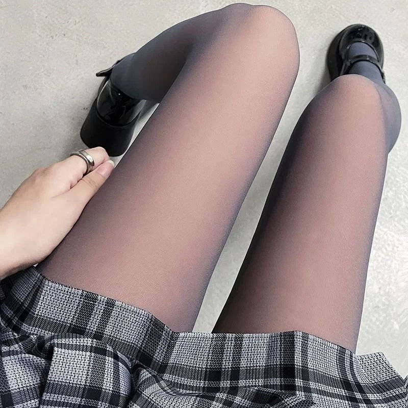 Thermal Fleece Tights Fake Translucent Winter Warm Pantyhose Plush Lined Leggings